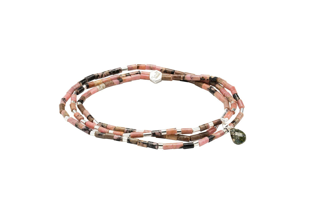 Teardrop Stone Wrap in Rhodonite for Healing