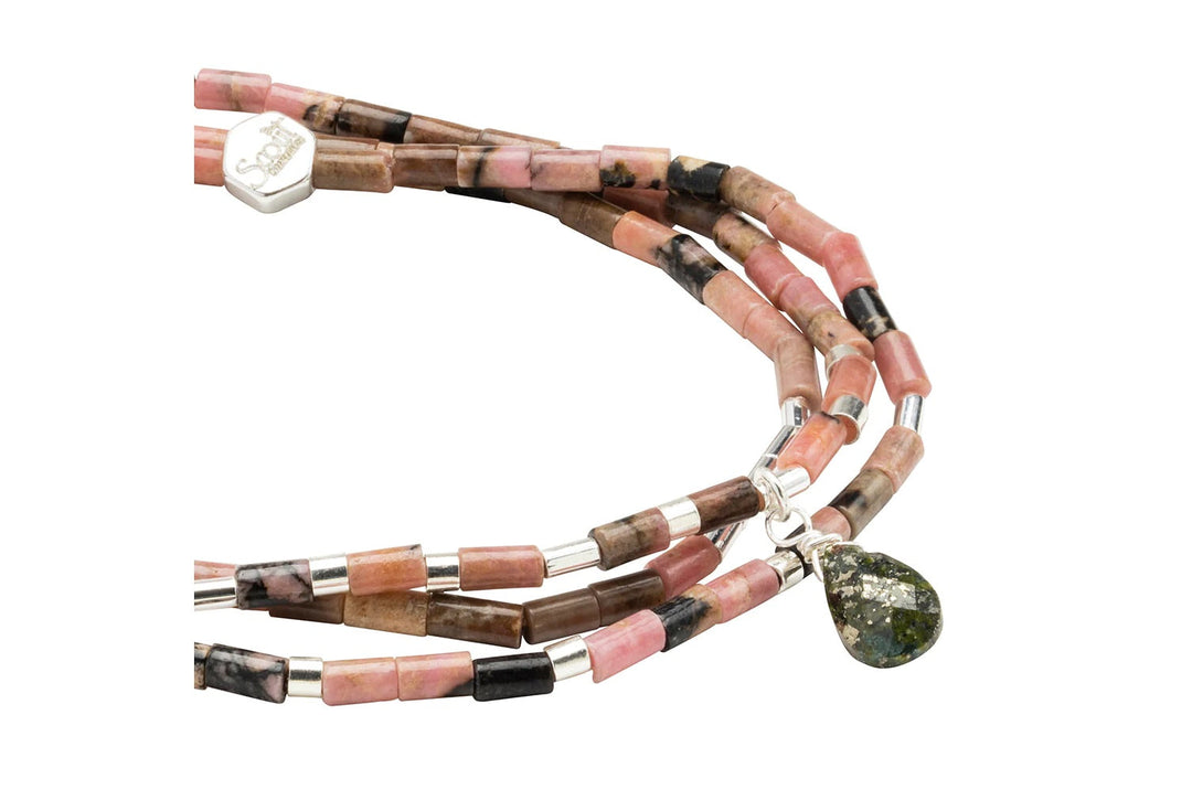 Teardrop Stone Wrap in Rhodonite for Healing