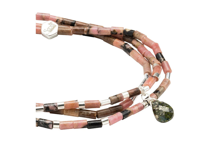 Teardrop Stone Wrap in Rhodonite for Healing