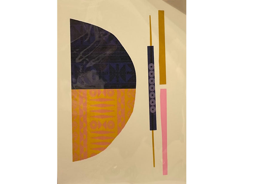 Mustard/Pink/White Abstract - Hammerpress 8x10 print